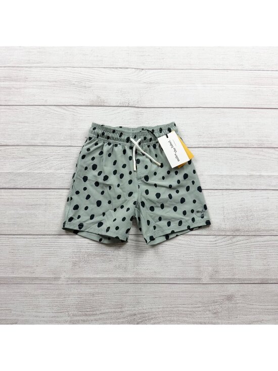 Miles The Label Other - Miles The Label Kids Swim Shorts Green Black Dot Drawstring Elastic NWT 4